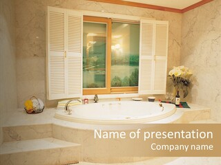 Window Interior Towels PowerPoint Template