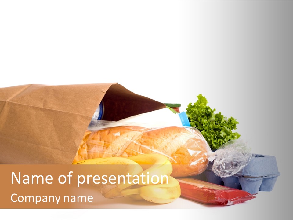 Groceries Bananas Packaging PowerPoint Template