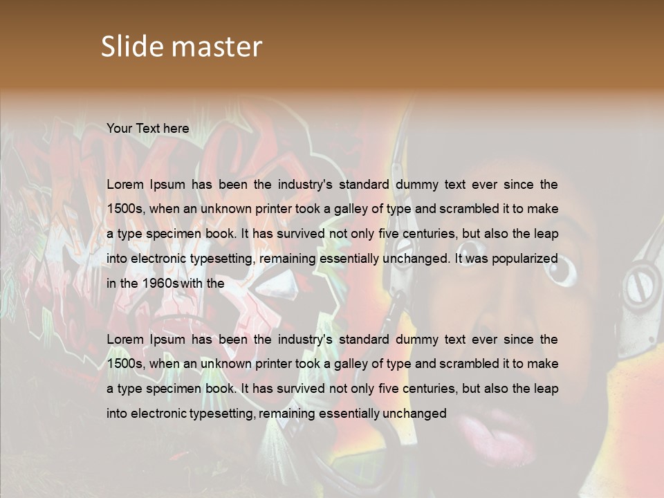 Youth Earphone Head PowerPoint Template