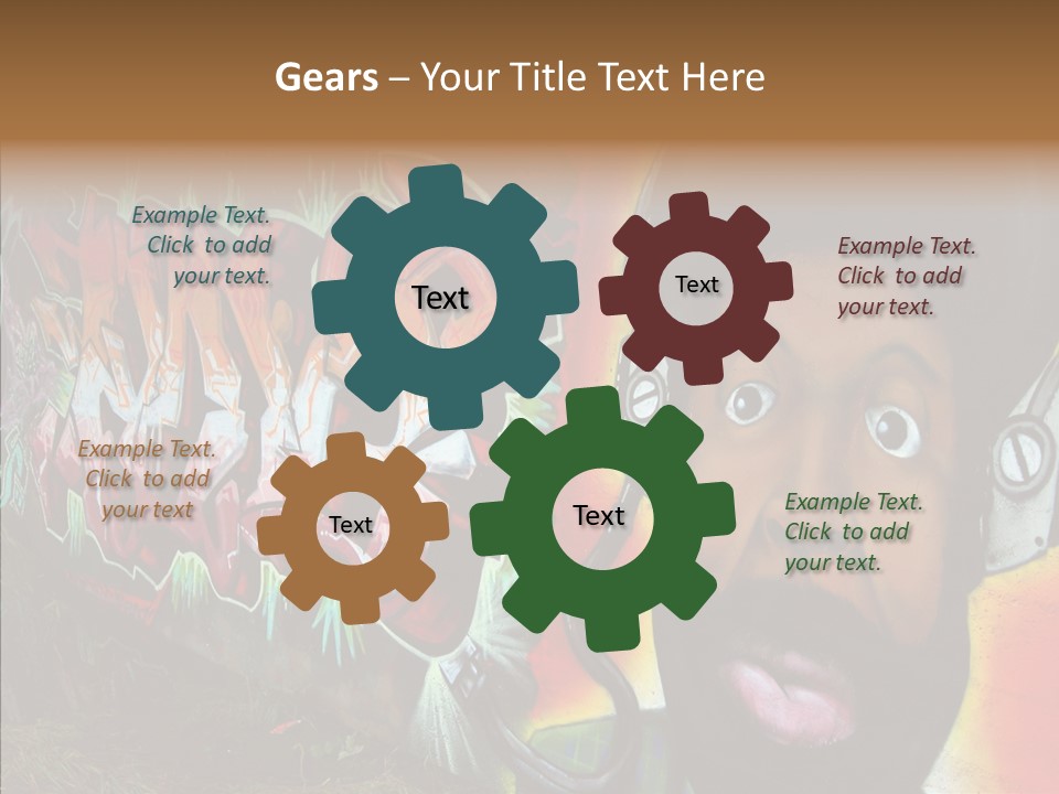 Youth Earphone Head PowerPoint Template