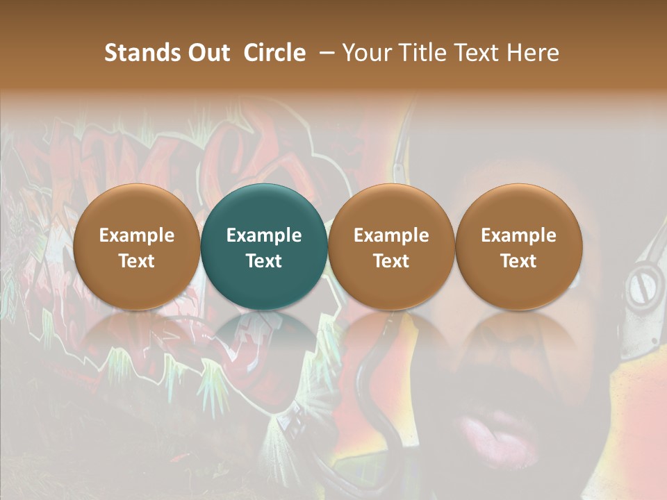 Youth Earphone Head PowerPoint Template