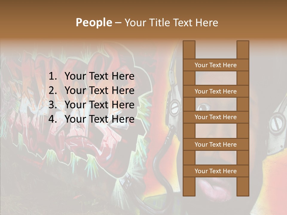 Youth Earphone Head PowerPoint Template