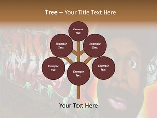 Youth Earphone Head PowerPoint Template