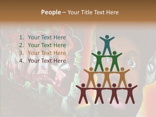 Youth Earphone Head PowerPoint Template