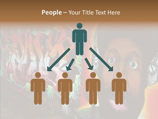 Youth Earphone Head PowerPoint Template