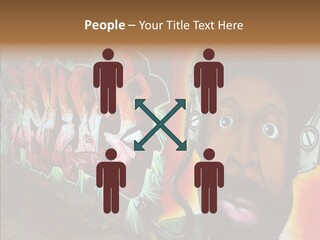 Youth Earphone Head PowerPoint Template