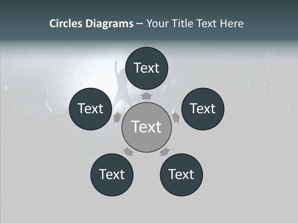 People Backlight Guitars PowerPoint Template