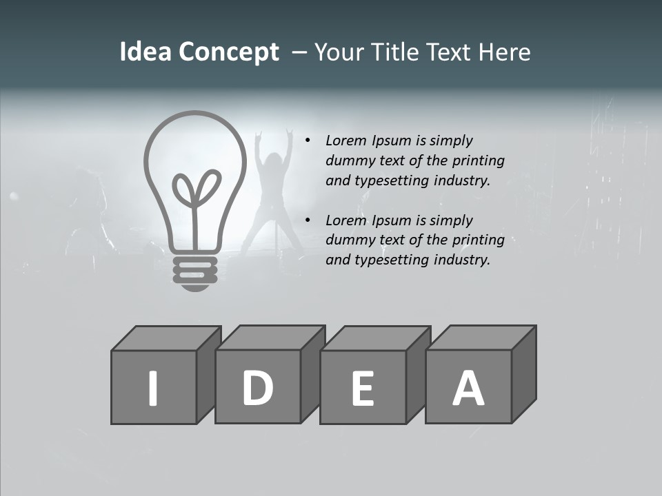 People Backlight Guitars PowerPoint Template