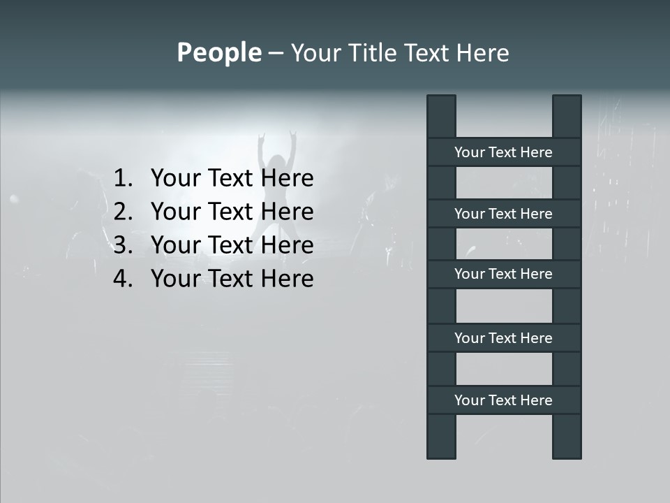 People Backlight Guitars PowerPoint Template