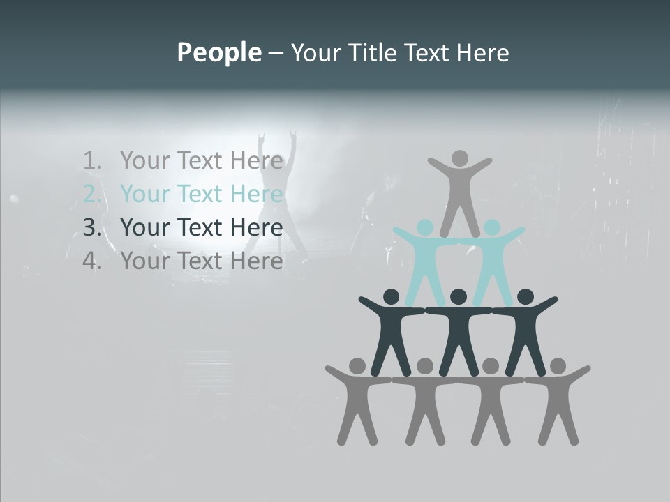 People Backlight Guitars PowerPoint Template