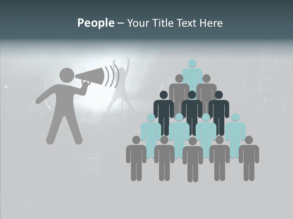 People Backlight Guitars PowerPoint Template