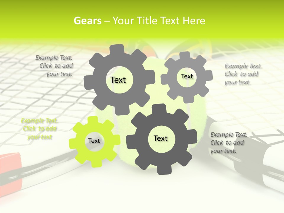 Racket Tennis Gear PowerPoint Template