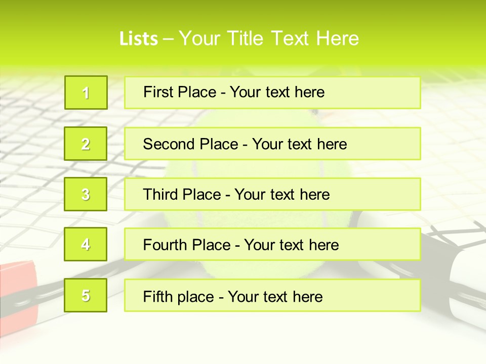 Racket Tennis Gear PowerPoint Template