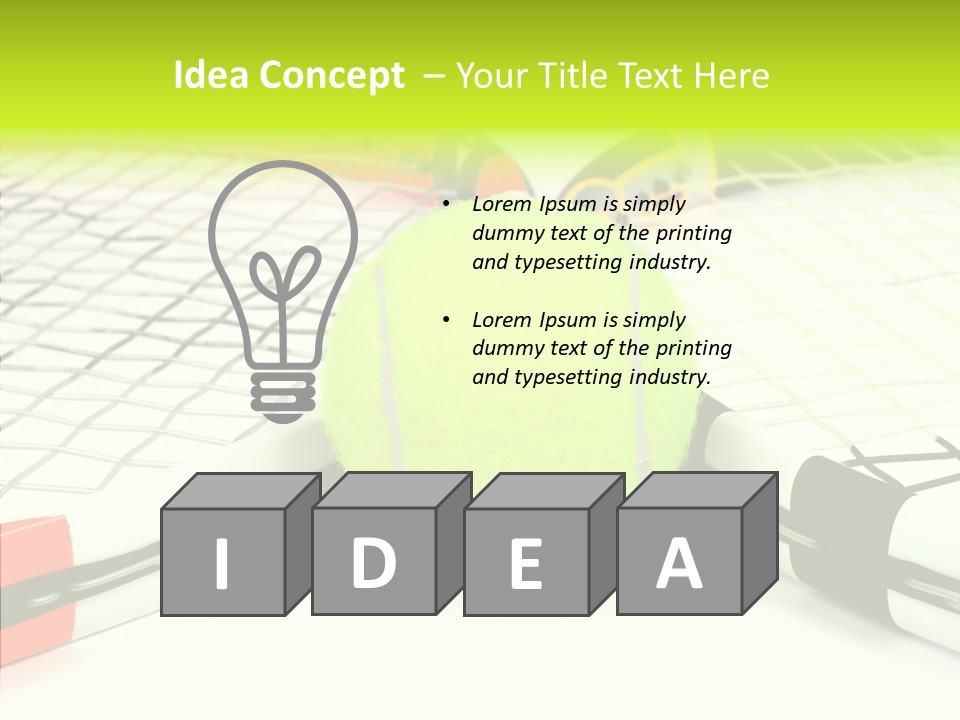 Racket Tennis Gear PowerPoint Template