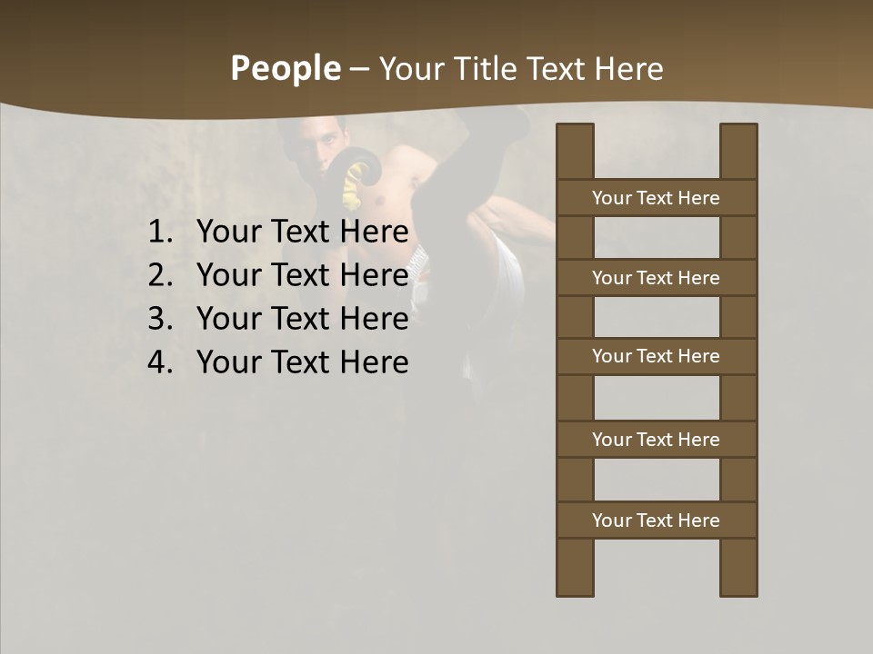 Karate Young Strong PowerPoint Template