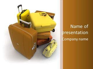 Modern Luggage Handle PowerPoint Template