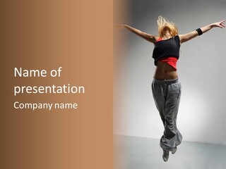 Female Teenage Gymnastics PowerPoint Template