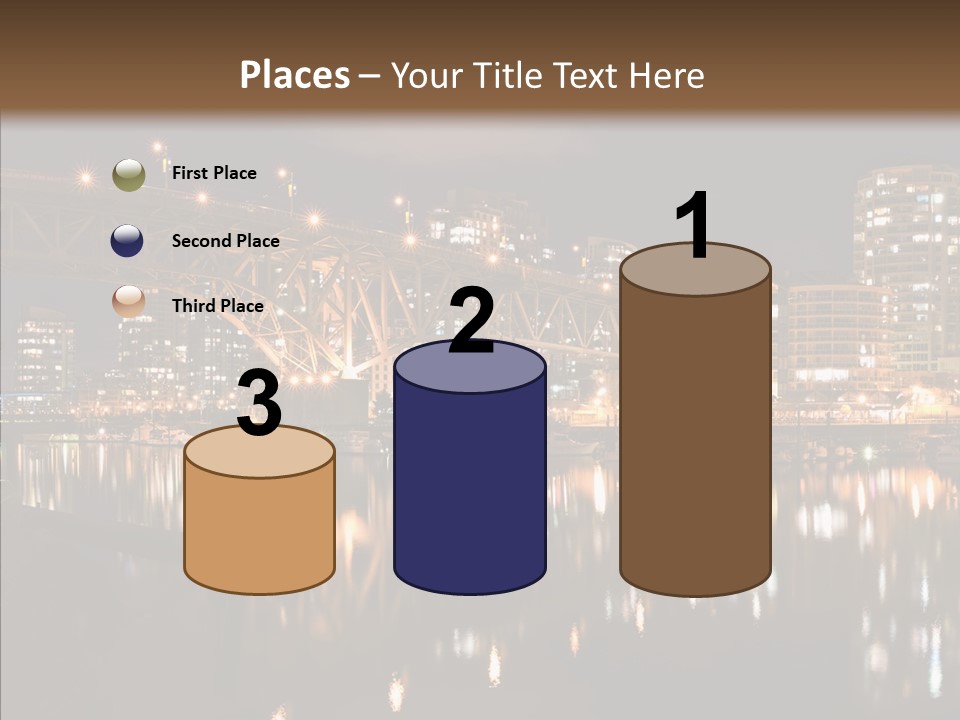 Tourist Attraction Granville Bridge Evening PowerPoint Template