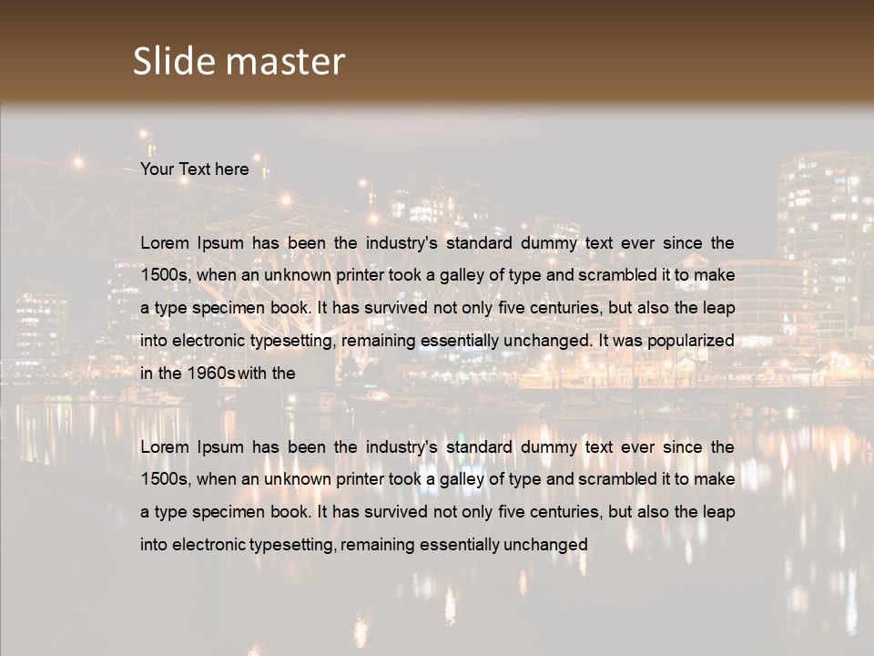 Tourist Attraction Granville Bridge Evening PowerPoint Template