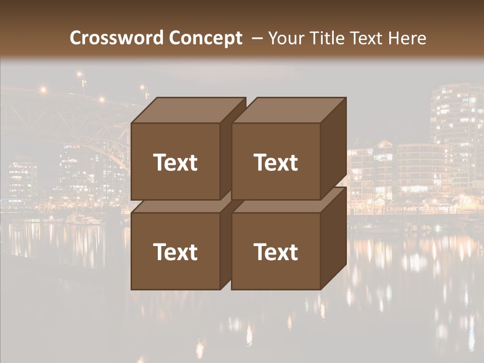 Tourist Attraction Granville Bridge Evening PowerPoint Template