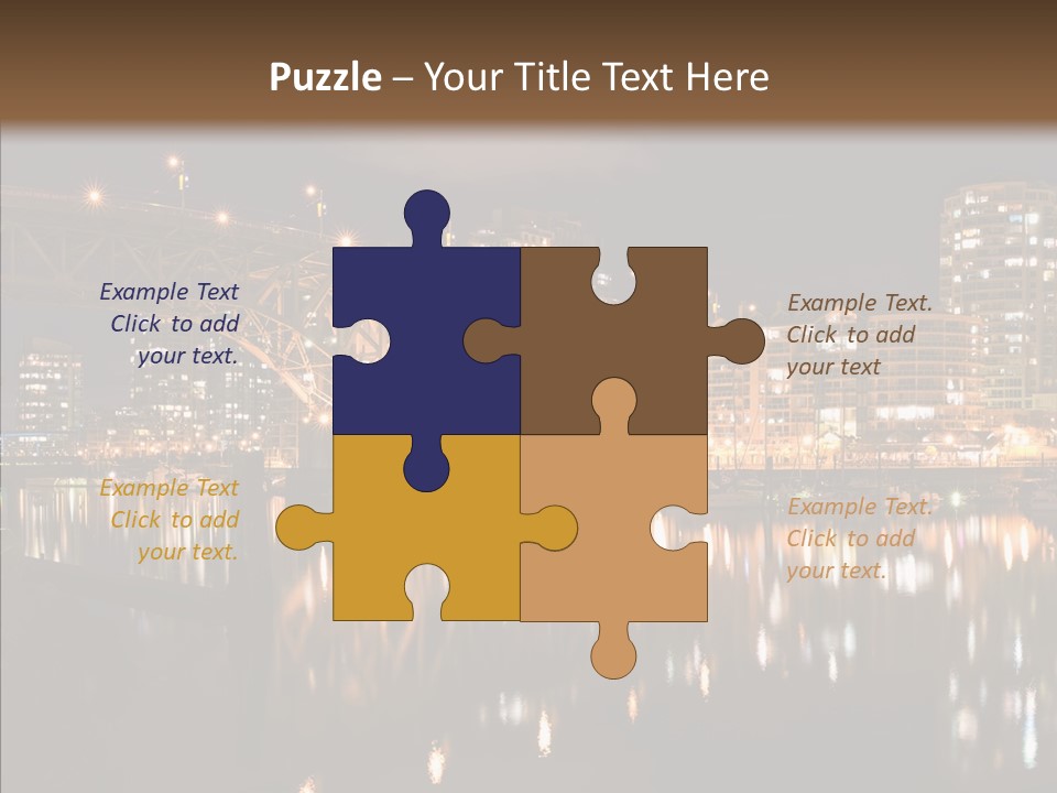 Tourist Attraction Granville Bridge Evening PowerPoint Template