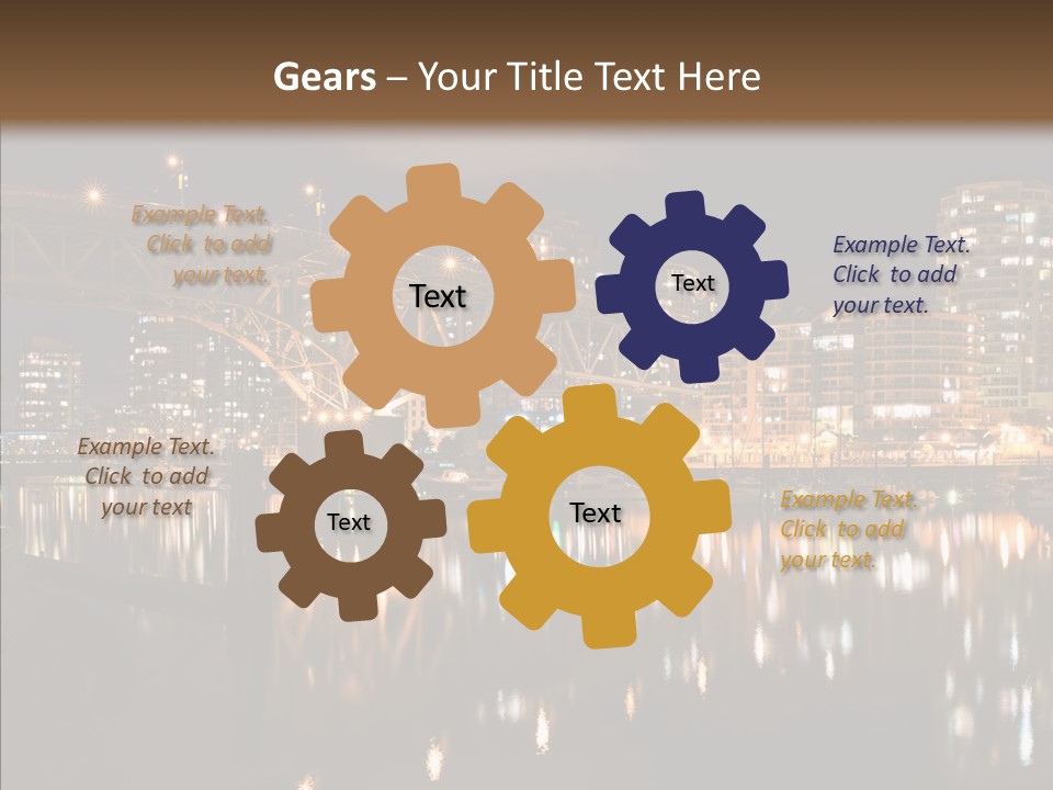 Tourist Attraction Granville Bridge Evening PowerPoint Template