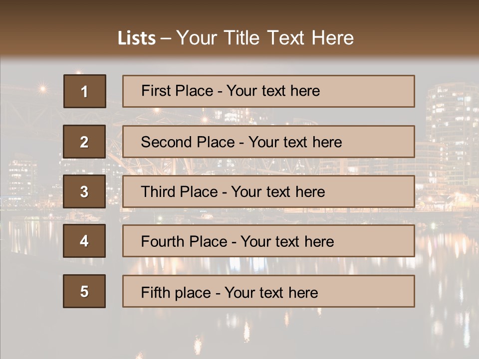 Tourist Attraction Granville Bridge Evening PowerPoint Template