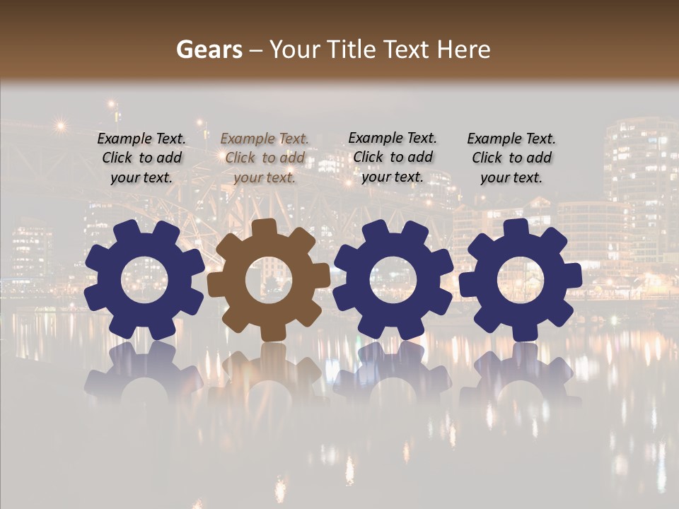 Tourist Attraction Granville Bridge Evening PowerPoint Template