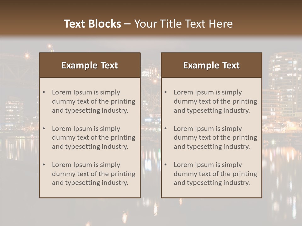 Tourist Attraction Granville Bridge Evening PowerPoint Template