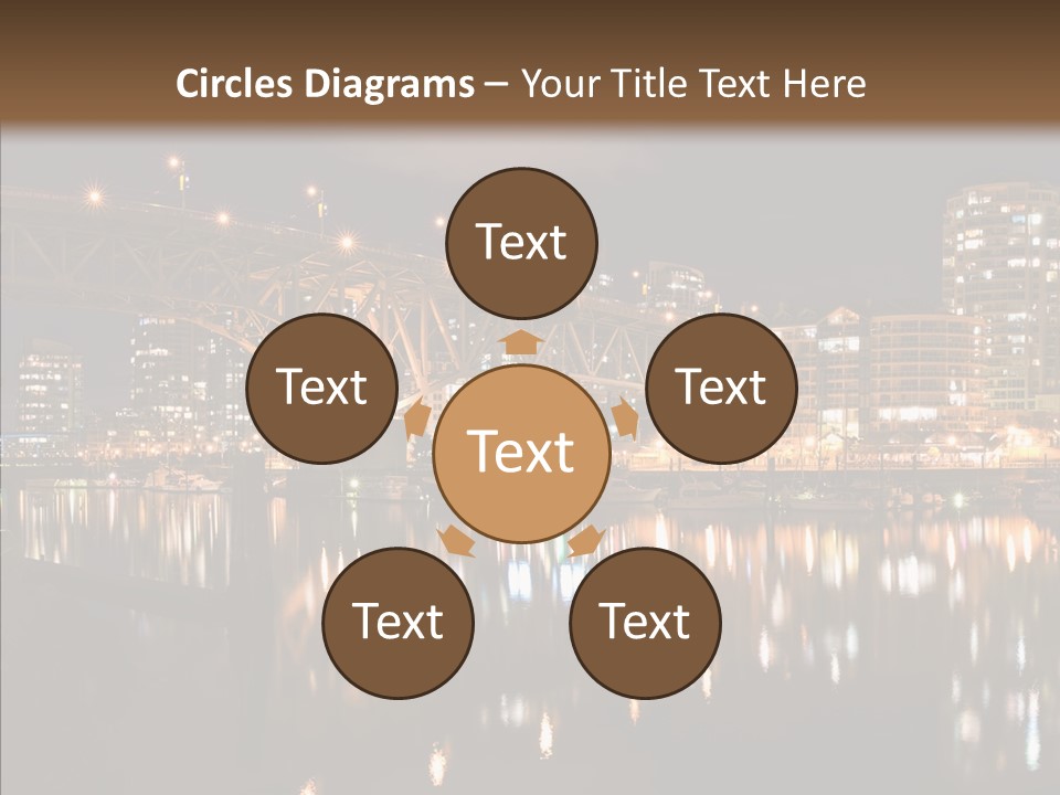 Tourist Attraction Granville Bridge Evening PowerPoint Template