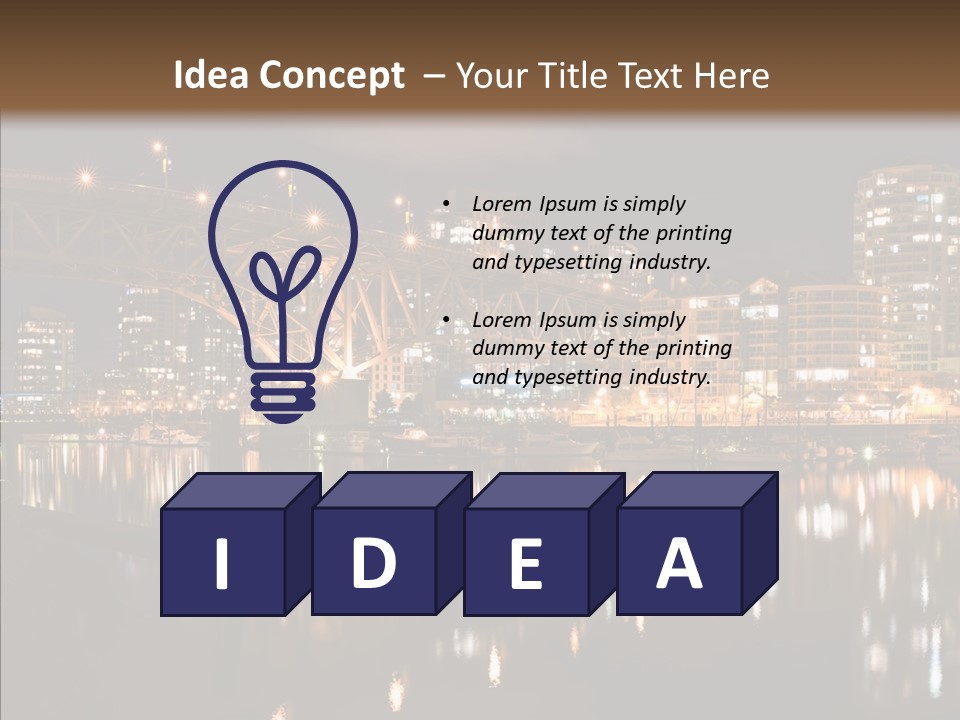 Tourist Attraction Granville Bridge Evening PowerPoint Template