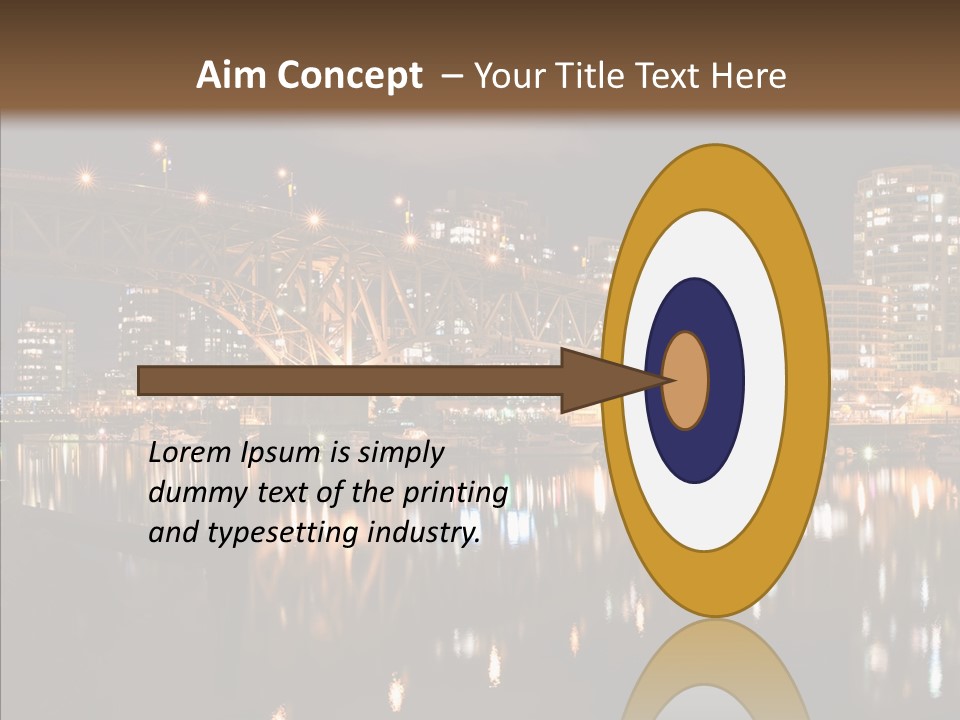 Tourist Attraction Granville Bridge Evening PowerPoint Template