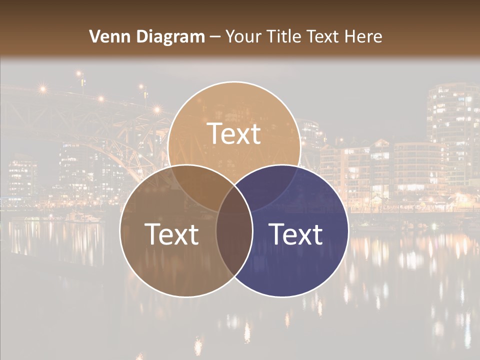 Tourist Attraction Granville Bridge Evening PowerPoint Template