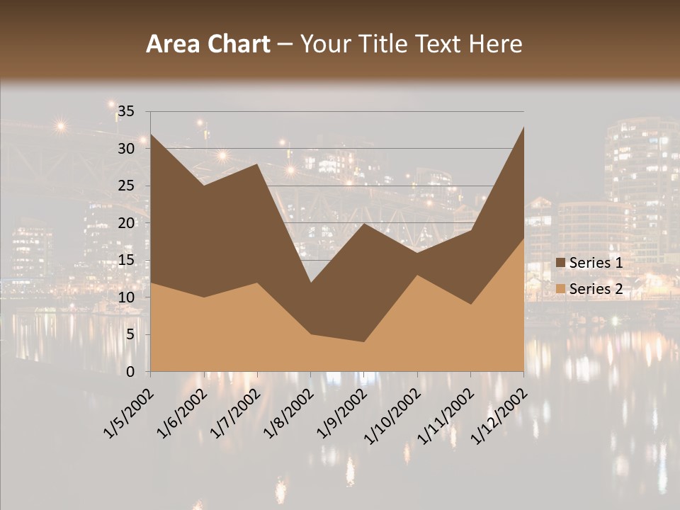 Tourist Attraction Granville Bridge Evening PowerPoint Template