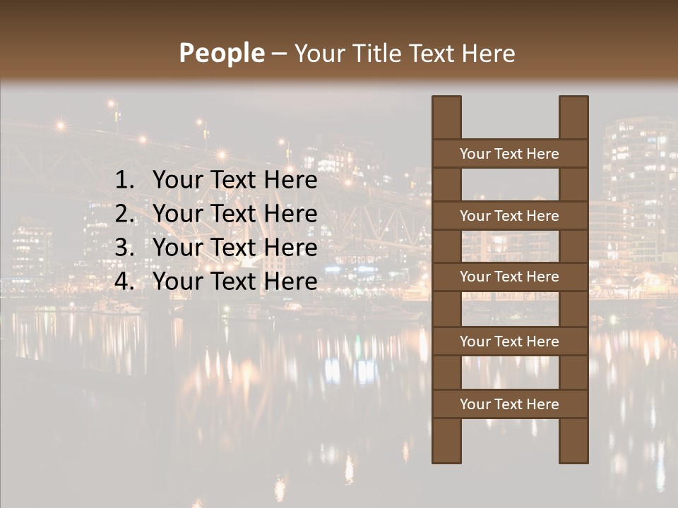 Tourist Attraction Granville Bridge Evening PowerPoint Template