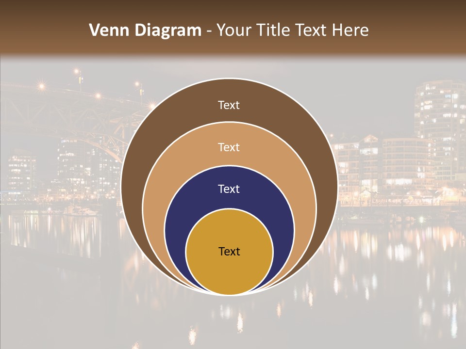 Tourist Attraction Granville Bridge Evening PowerPoint Template