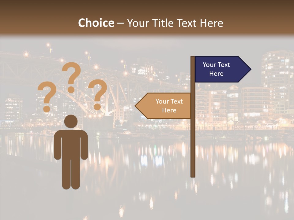 Tourist Attraction Granville Bridge Evening PowerPoint Template