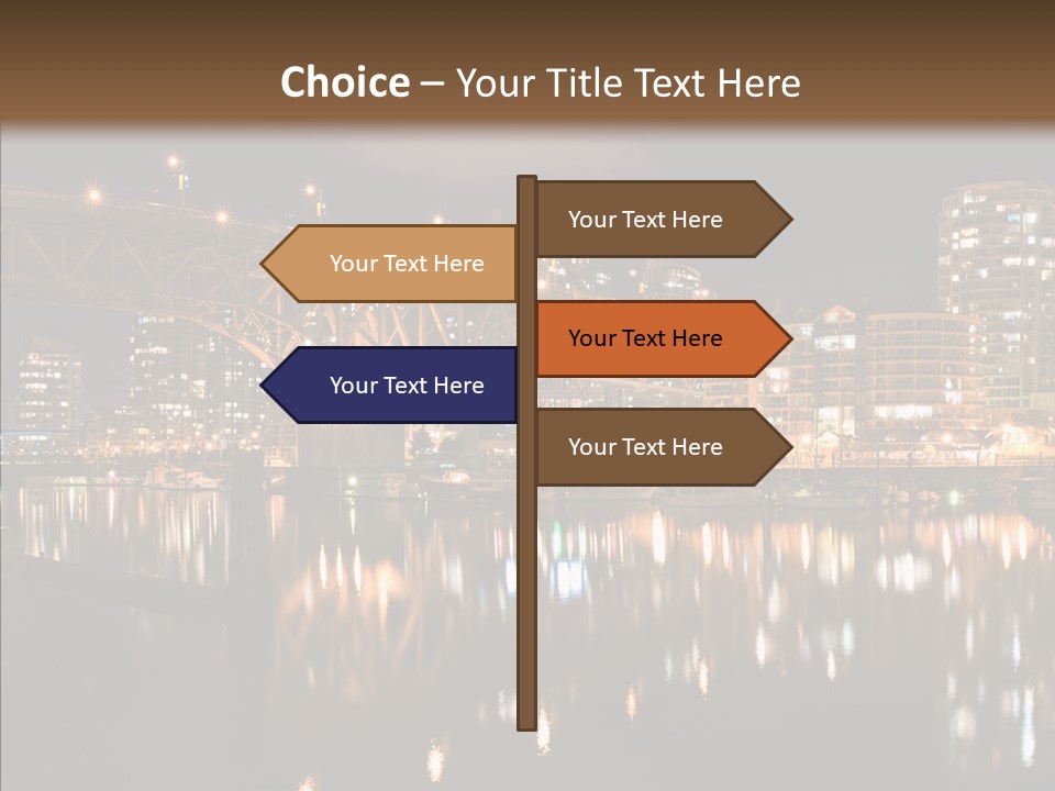 Tourist Attraction Granville Bridge Evening PowerPoint Template