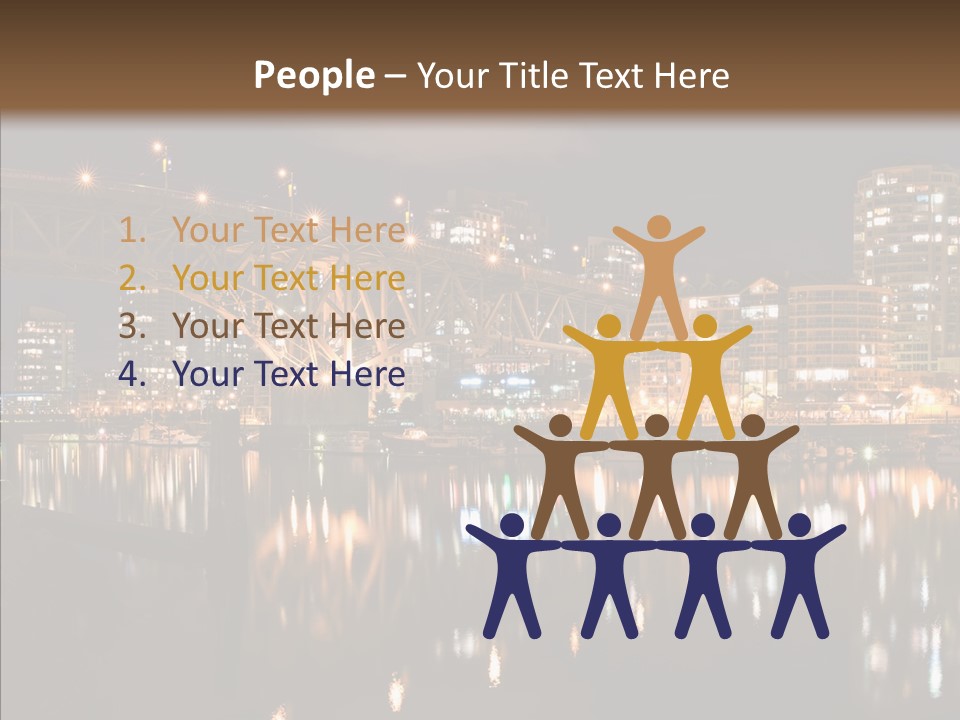 Tourist Attraction Granville Bridge Evening PowerPoint Template