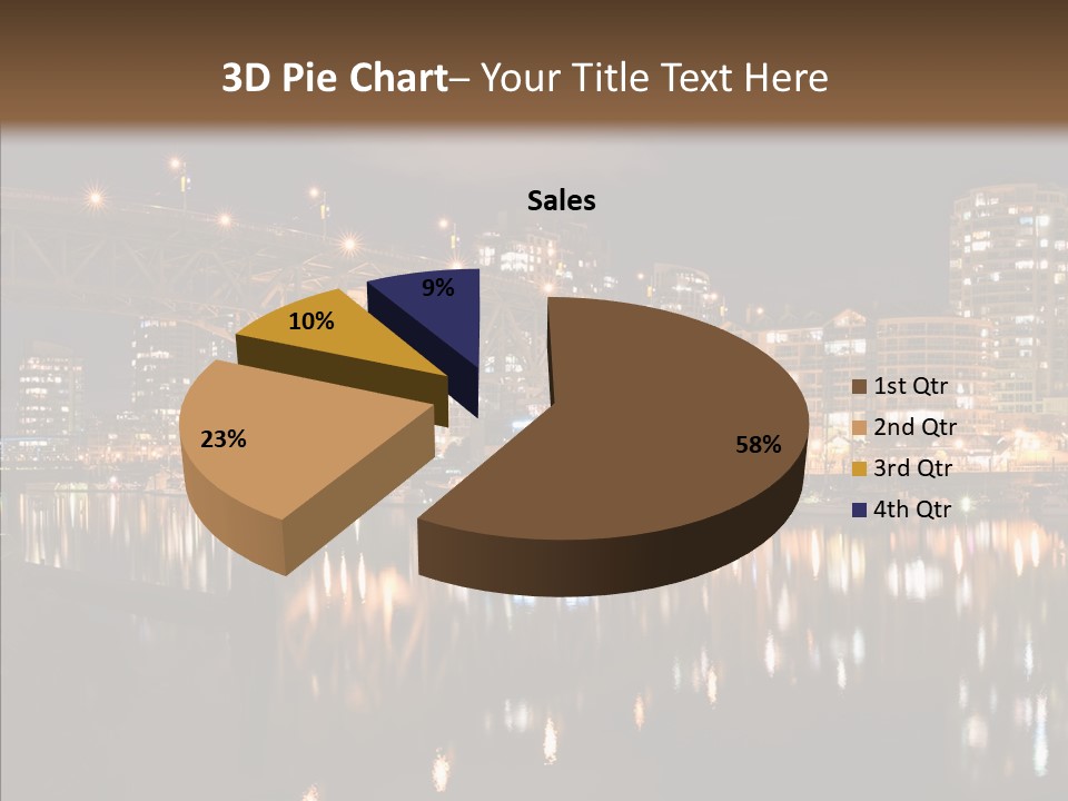 Tourist Attraction Granville Bridge Evening PowerPoint Template