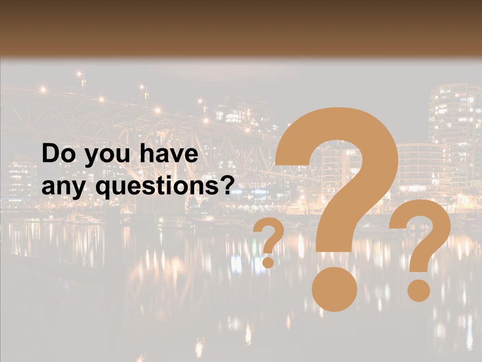 Tourist Attraction Granville Bridge Evening PowerPoint Template