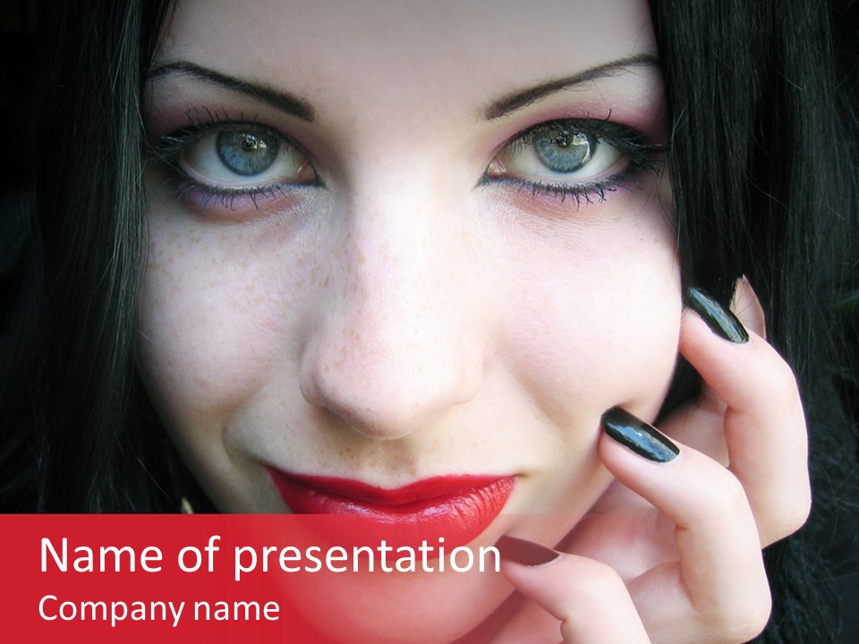 Woman Black Eye PowerPoint Template