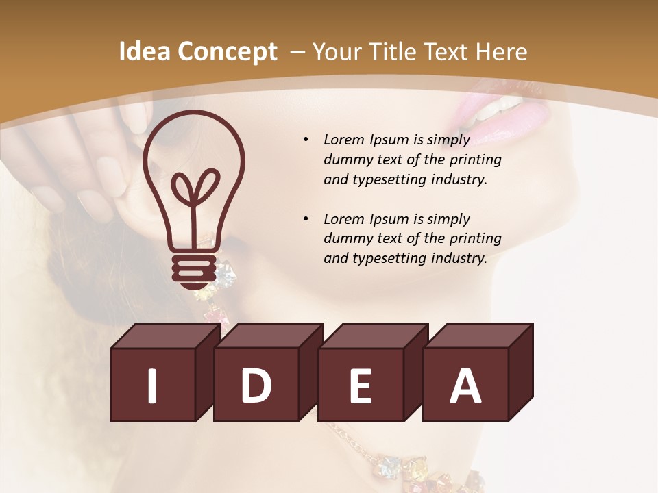 Person Lip Gloss Feathers PowerPoint Template