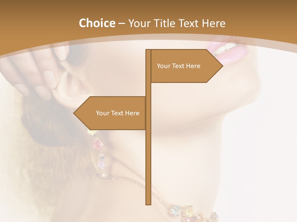 Person Lip Gloss Feathers PowerPoint Template