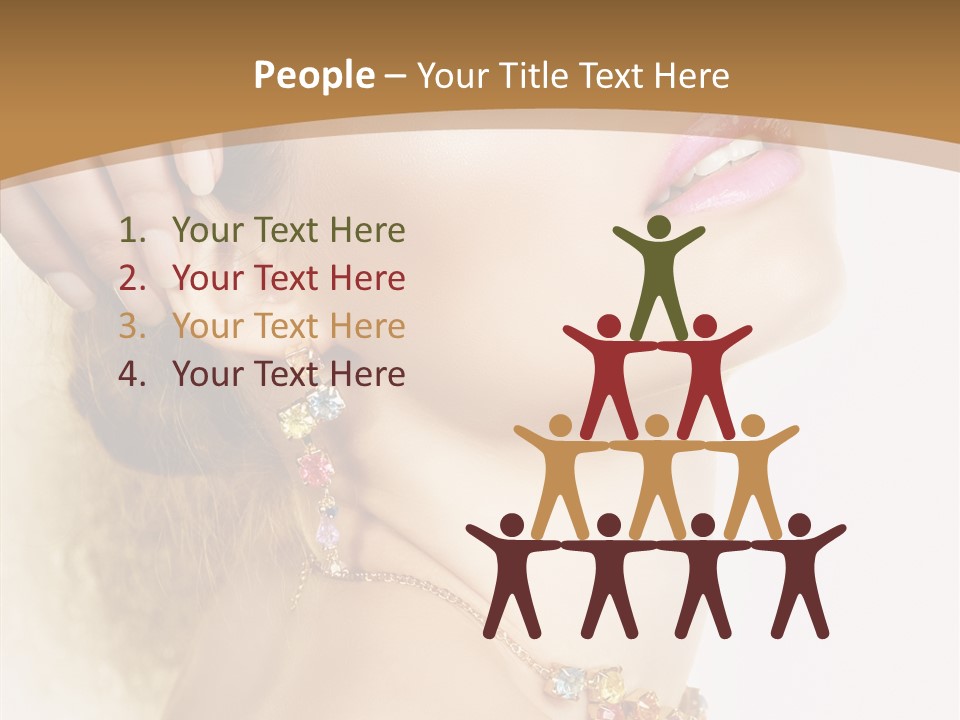 Person Lip Gloss Feathers PowerPoint Template