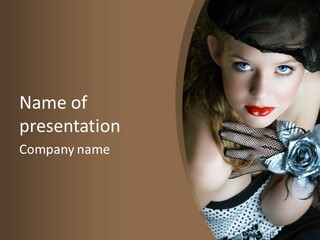 Fishnet Beret Blue PowerPoint Template