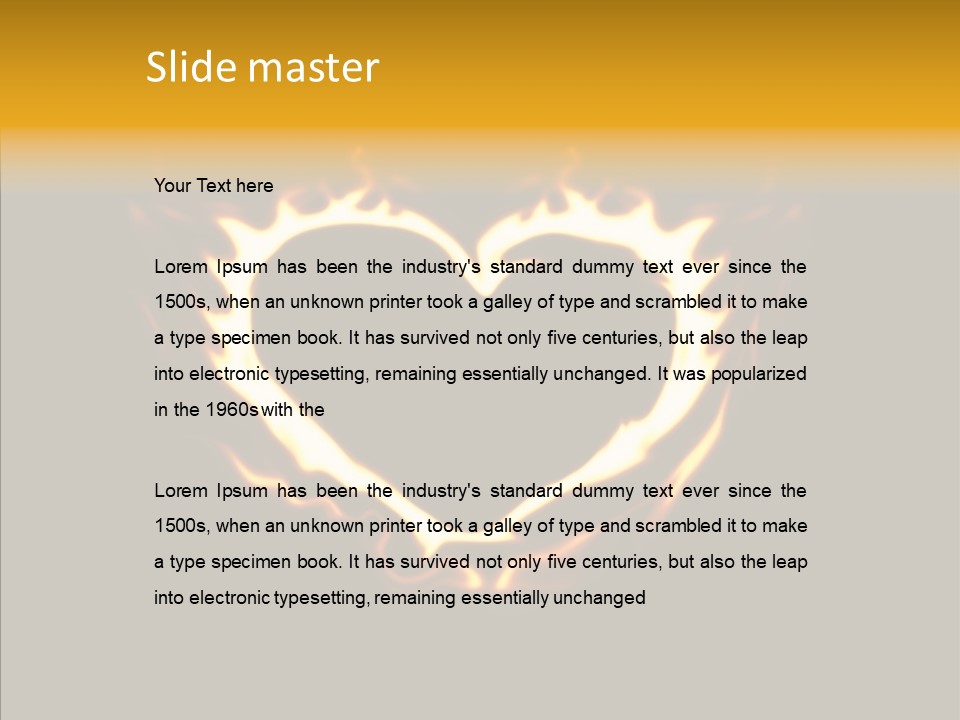 Love Orange Yellow PowerPoint Template