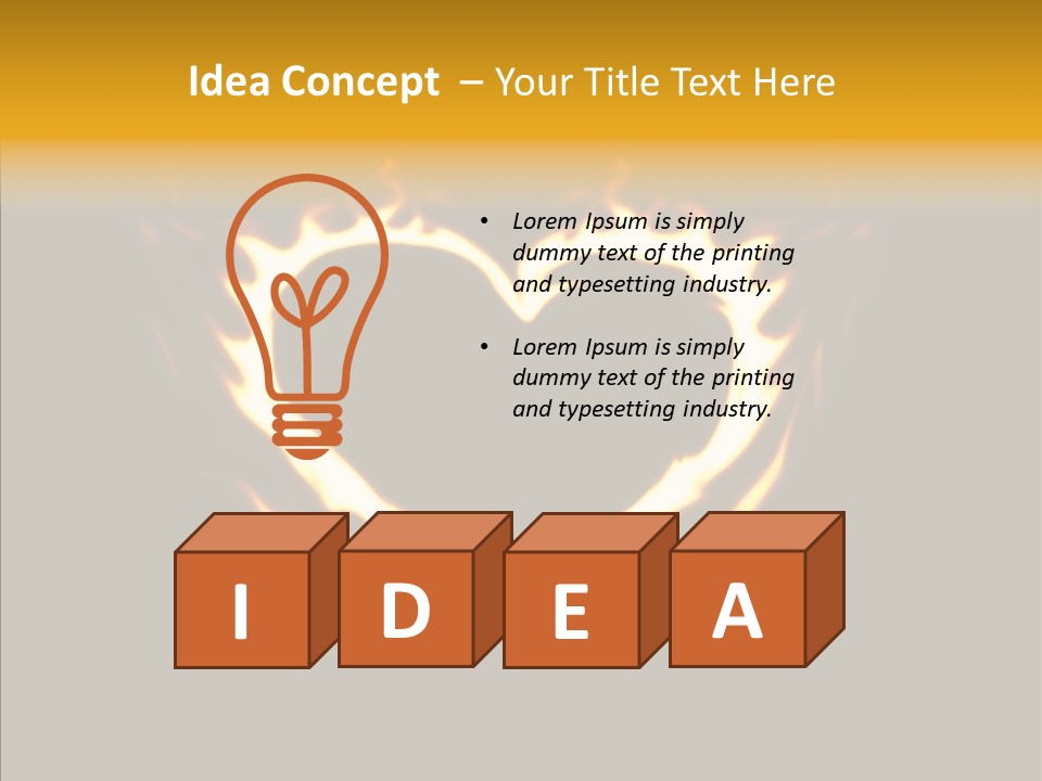 Love Orange Yellow PowerPoint Template