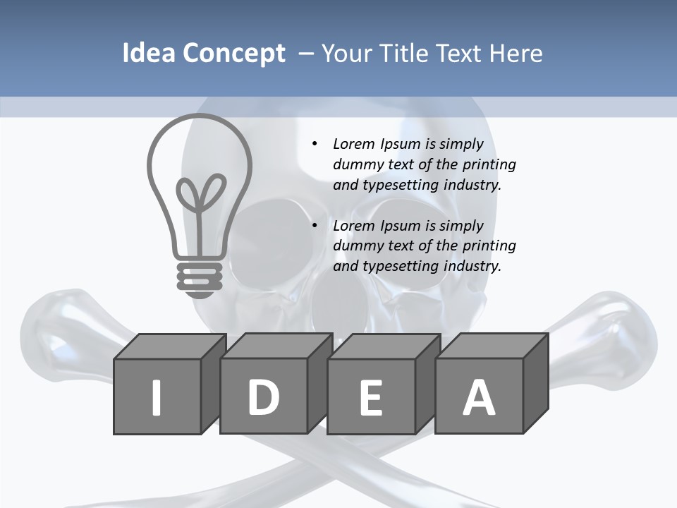 Skull Artificial Shiny PowerPoint Template