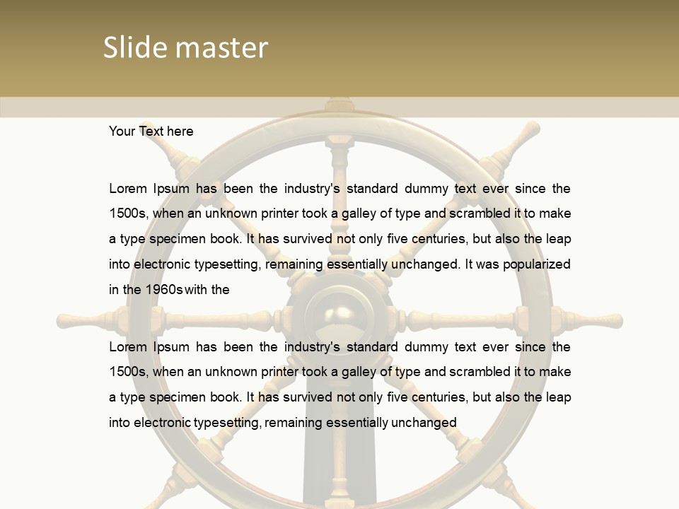 Sailing Old Fashioned Helm PowerPoint Template